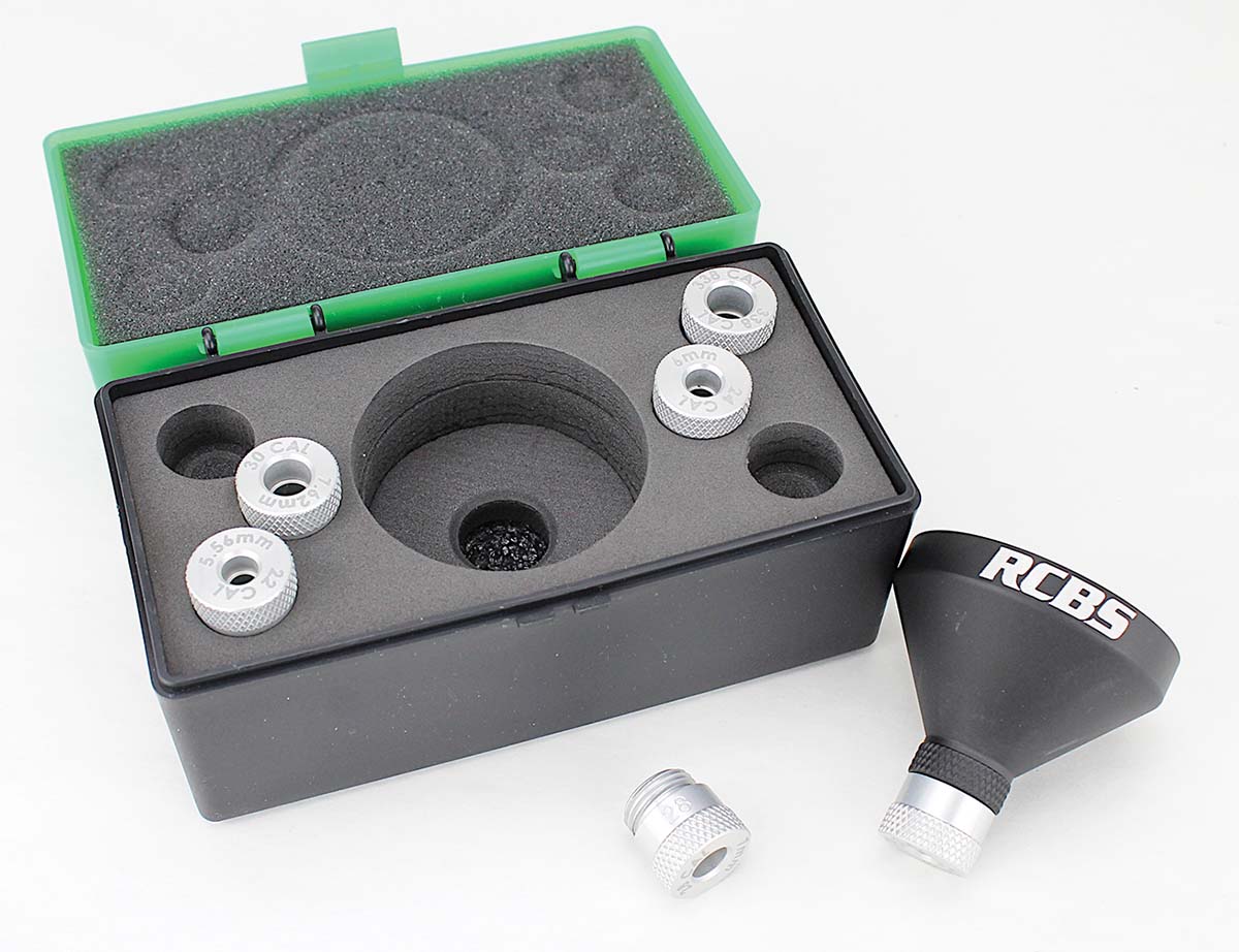 No ordinary funnel, the RCBS MatchMaster set transfers powders at high speed and features caliber-specific adapters for filling cases.